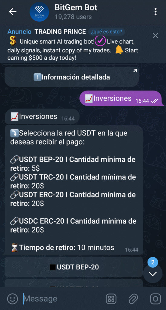 BitGem Finance Bot paga